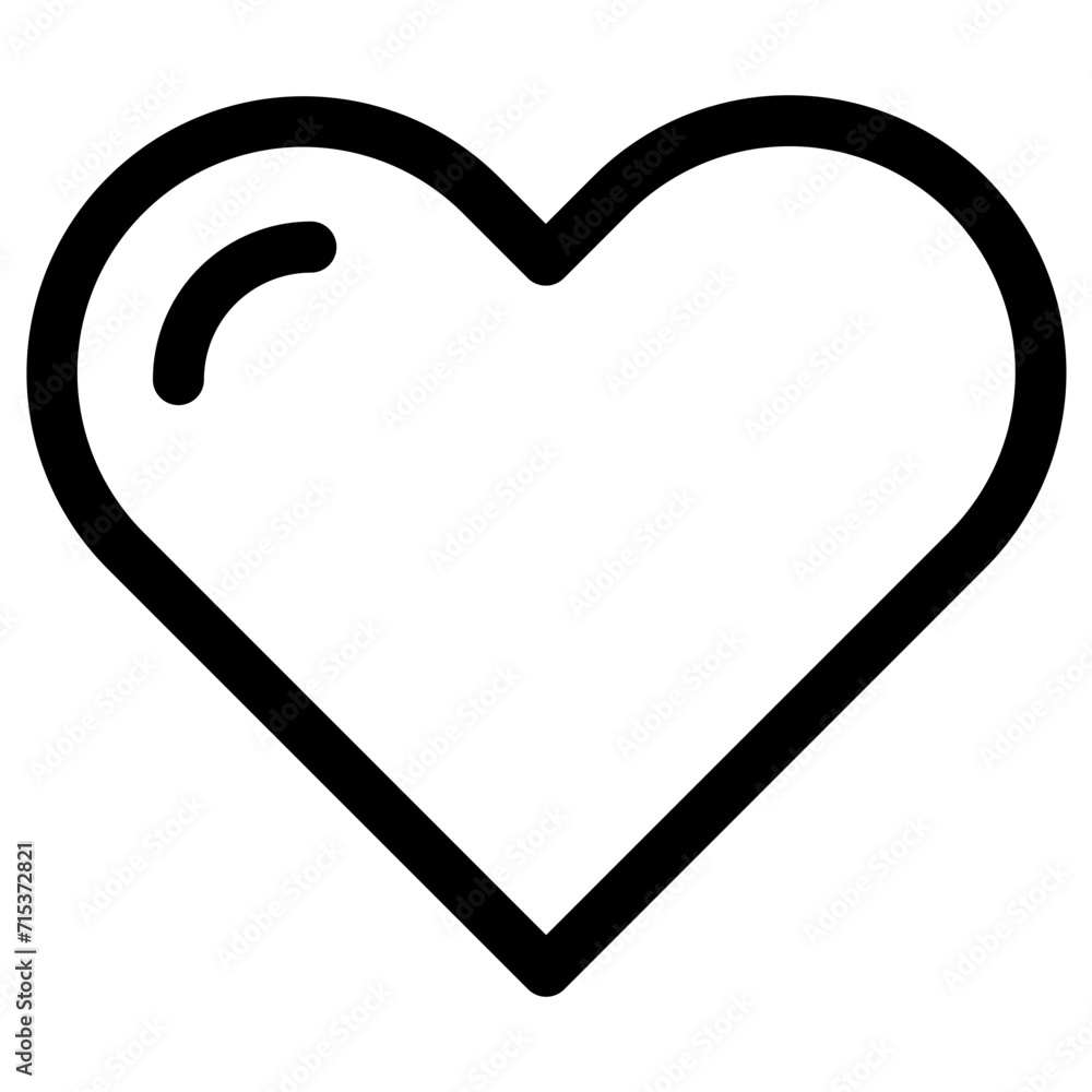 heart icon, concept of love, linear icon thin black line heart icon, concept of love, linear icon thin black line