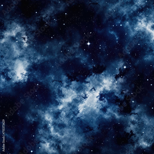 Awe-Inspiring View of Stars and Clouds in the Expansive Space