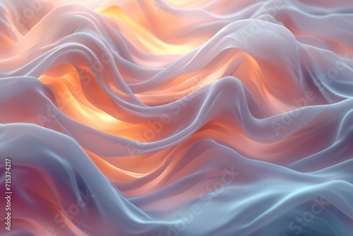 Texture, background, gradient frosted glass, flowing, transparent, elegant curves, coconut milk and peach fuzz pantone colors