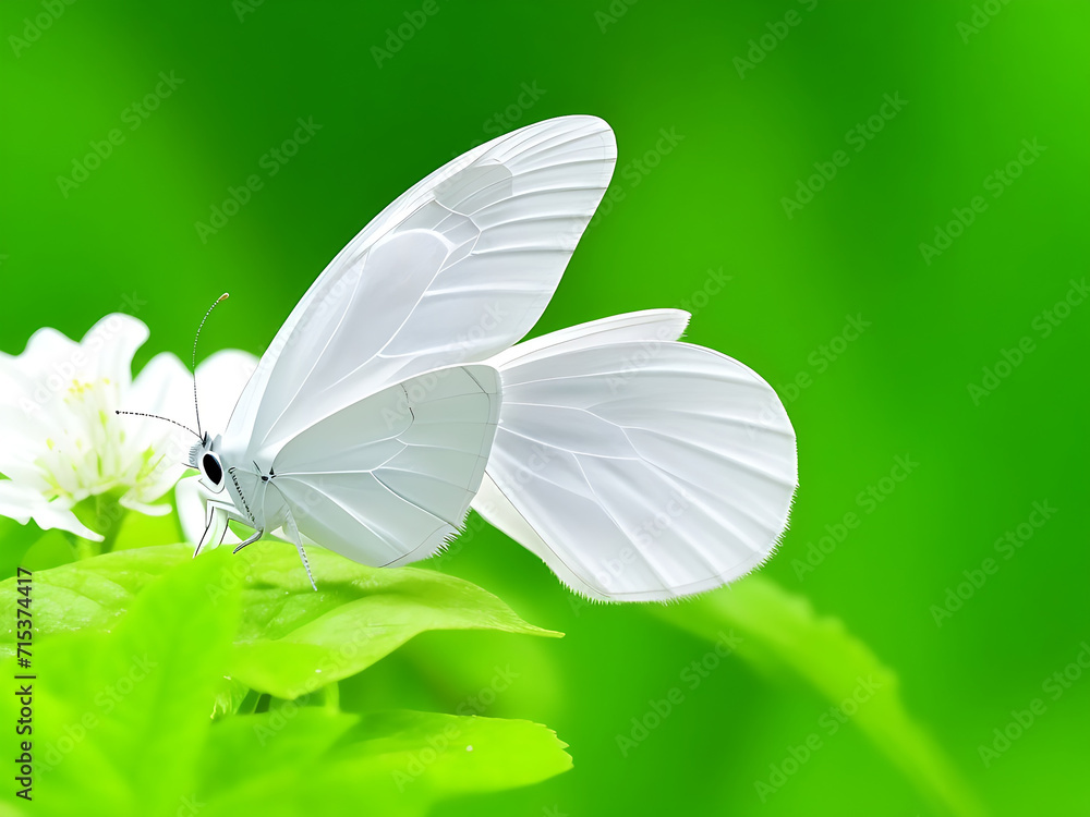 Awesome White Butterfly In Green Background Awesome White Butterfly In Green Background