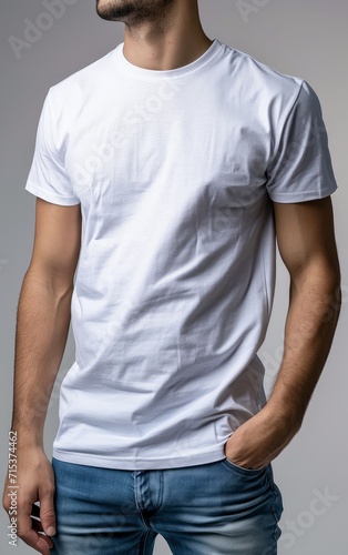 white man t-shirt for mockup design
