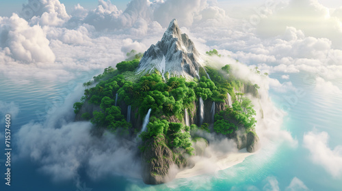 Amazing panorama of tropical adventure island photo