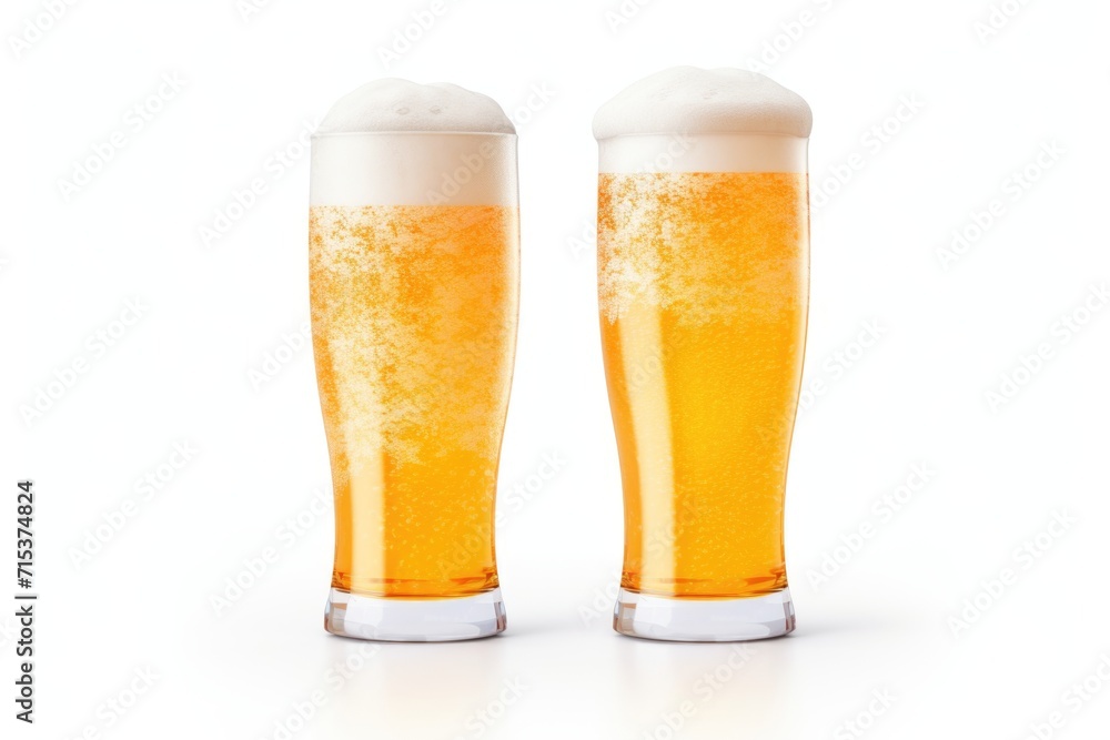 Isolated light beer on white background. Isolated light beer on white background.