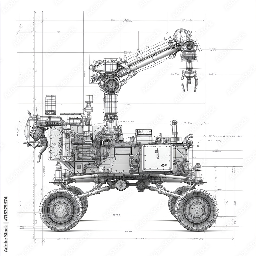 construction machinery illustration, construction, crane, machine, illustration, Ai generated