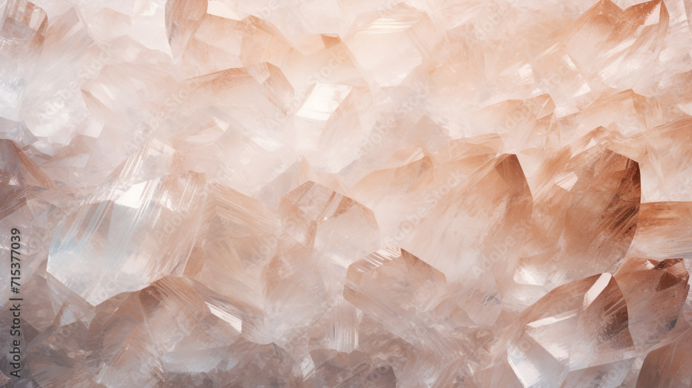 Crystals of quartz on a light background, close-up. Crystals of quartz on a light background, close-up.