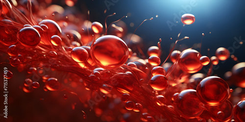 Flowing Red Blood Cells. Human Blood Background photo