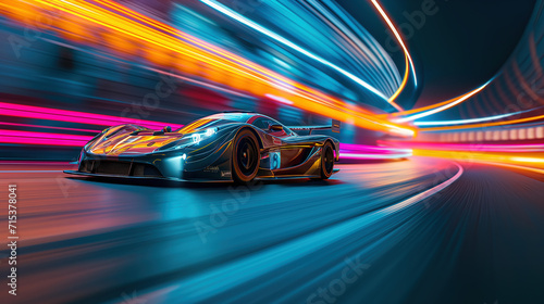 Speed tracking shot of racing car © Elaine