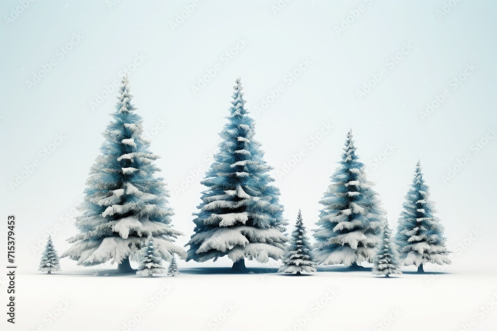 3D Christmas tree on white background
