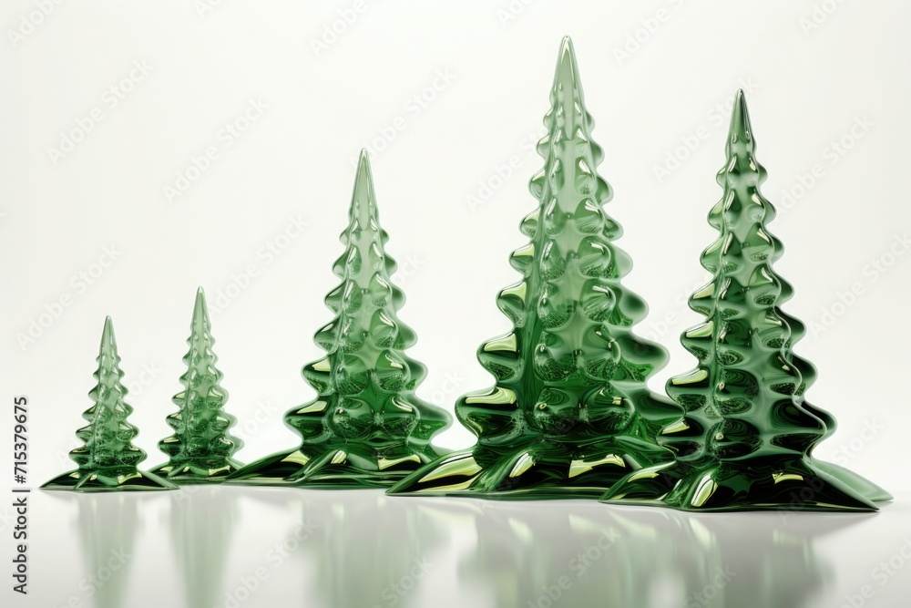 3D Christmas tree on white background