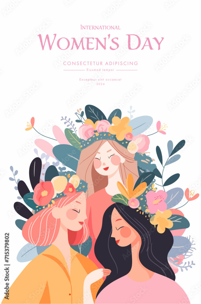 Beautiful girl with tulips. Watercolor hand drawn illustration. Happy women's day Beautiful girl with tulips. Watercolor hand drawn illustration. Happy women's day