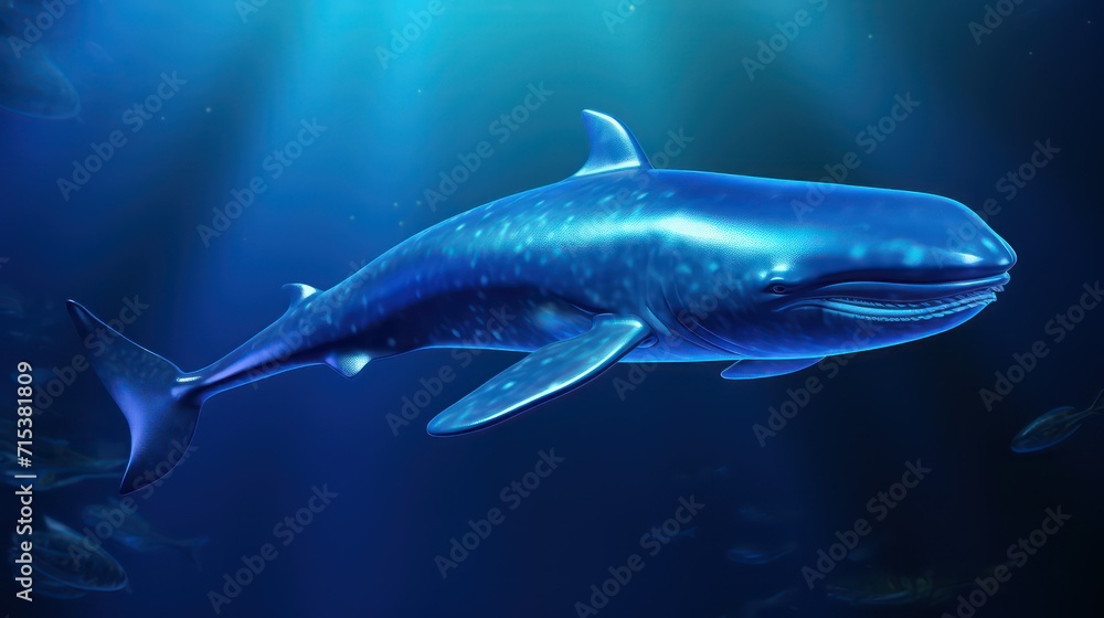shark on blue background