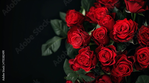 Wallpaper Mural A bouquet of red roses, copy space - Generative AI Torontodigital.ca