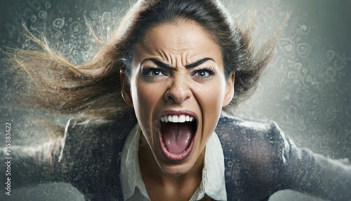 Angry Woman - Overloaded by Emotions - Furiously Screaming and Frustrated
