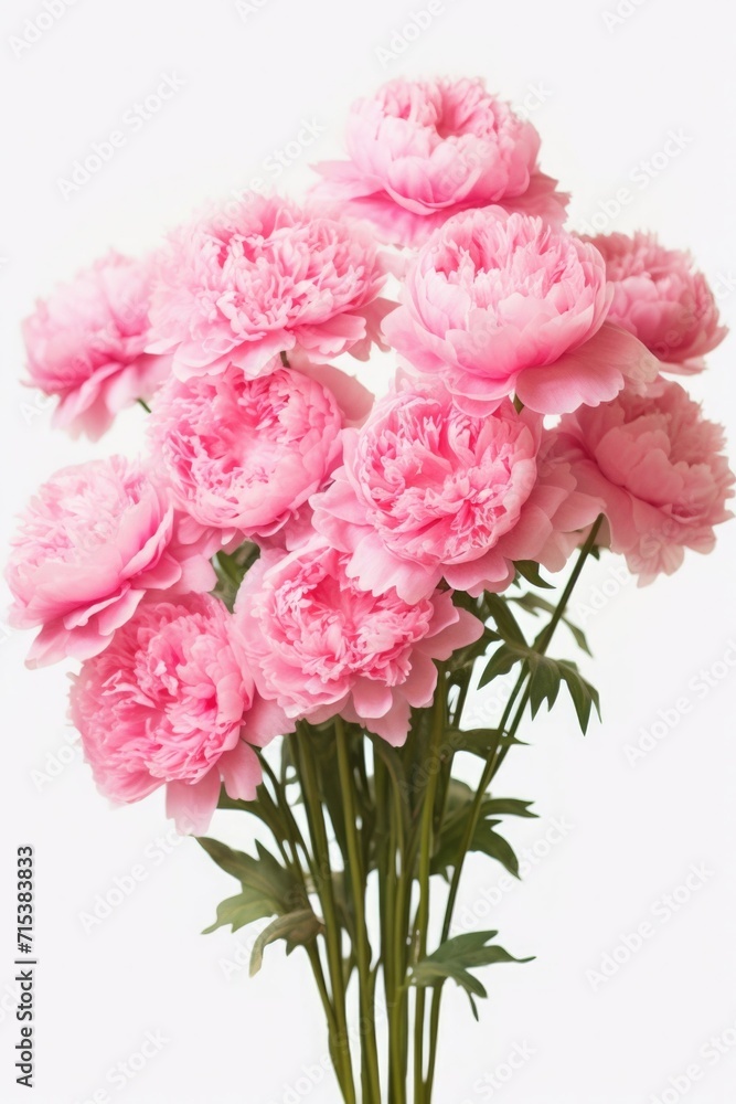 Large peonies on a white background