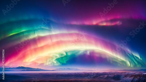 Chromatic Symphony  The Dazzling Dance of a Multicolored Aurora Sky