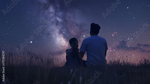 Galactic Connection  A Father and Daughter   s Starry Night