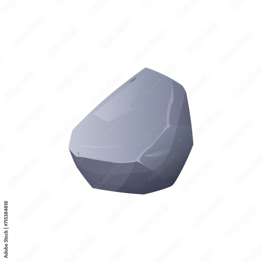 Stone rock icon, cobblestone and debris of the mountain, one granite stone block, vector grey boulder for gui game asset Stone rock icon, cobblestone and debris of the mountain, one granite stone block, vector grey boulder for gui game asset