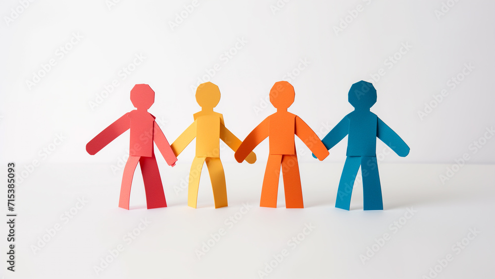 Unity in Simplicity: Paper People Holding Hands