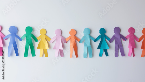 Unity in Simplicity: Paper People Holding Hands