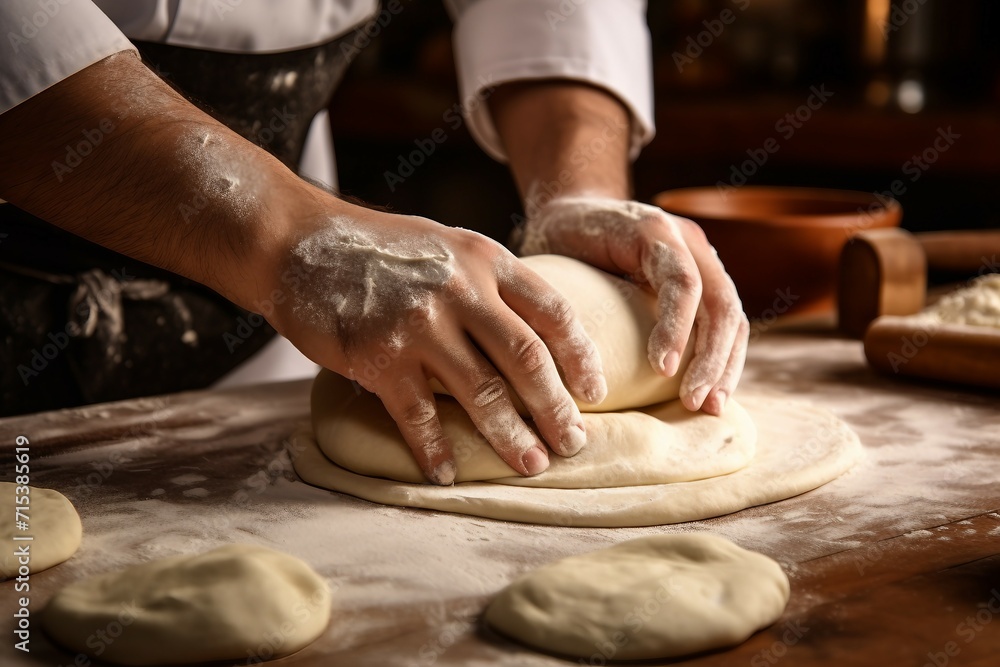 Hands Knead Dough with Precision