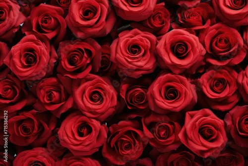 Background of voluminous roses
