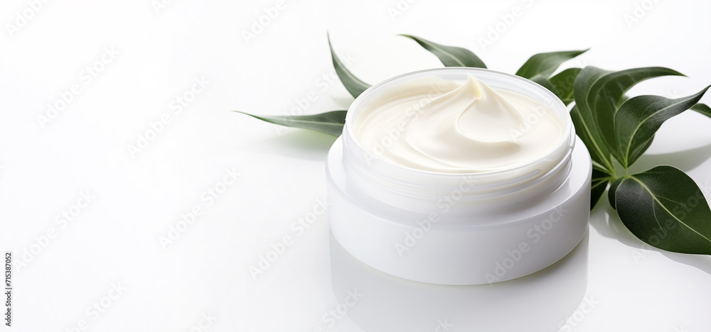 cream jar cosmetic smear cream texture on beige background on a white background cream jar cosmetic smear cream texture on beige background on a white background