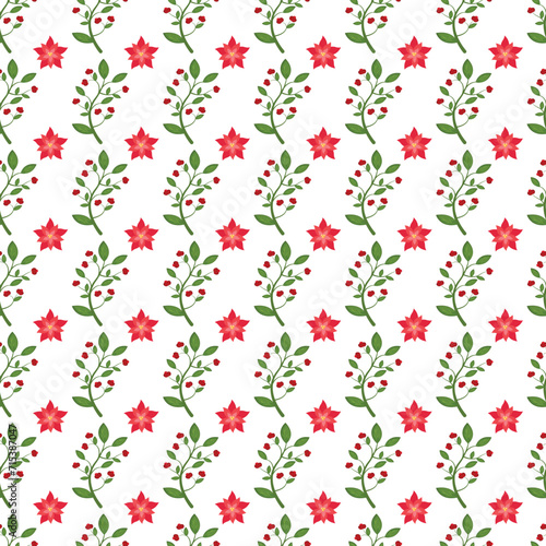 Wallpaper Mural Free vector watercolor winter flowers pattern . Torontodigital.ca