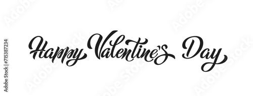 Happy Valentine's Day hand lettering vector type illustration. Vector illustration. Romantic quote card. Text for card or invitation.