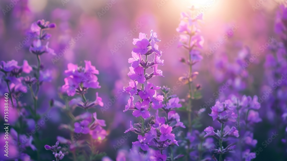 Purple flowers growing on field Purple flowers growing on field