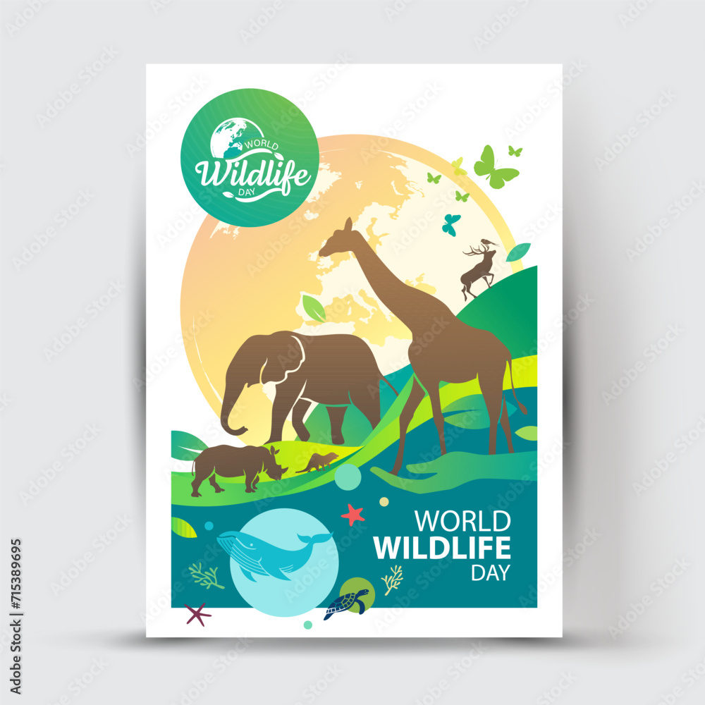 Fototapeta premium World Wildlife Day Logo design template, March 3