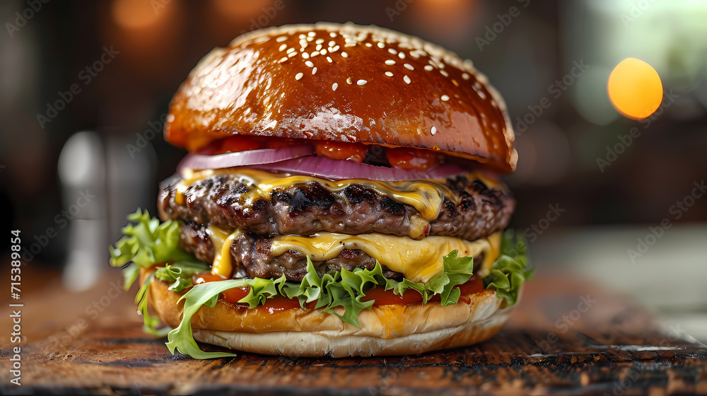 hamburgerm, with cheeese, gormet, burger with fries hamburgerm, with cheeese, gormet, burger with fries