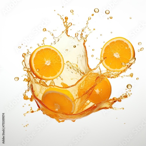 orange juice splash white background