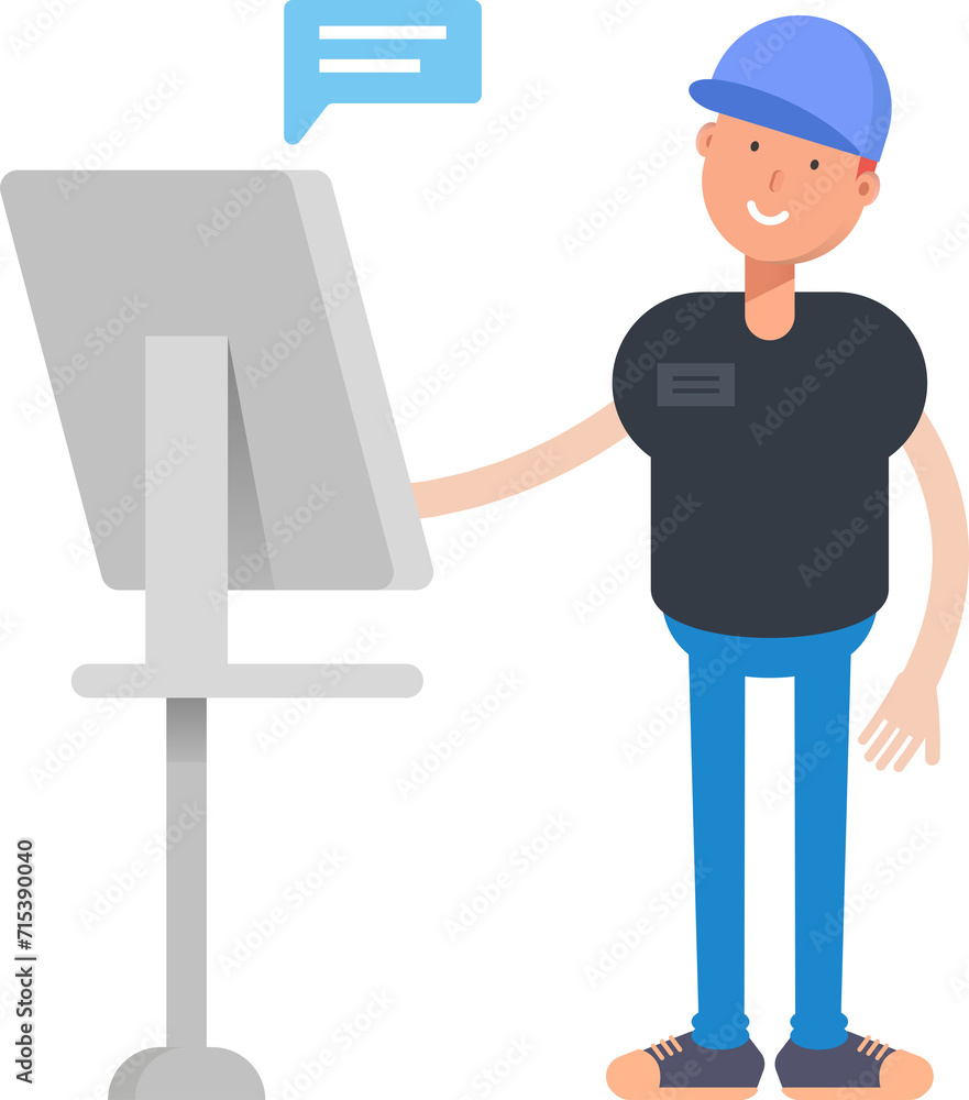 Boy Character Working on Computer
Boy Character Working on Computer
