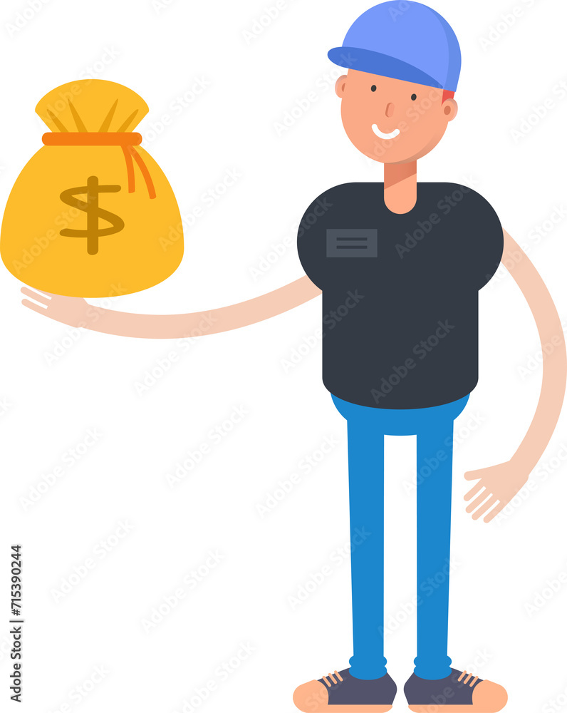 Boy Character Holding Dollar Sack
Boy Character Holding Dollar Sack