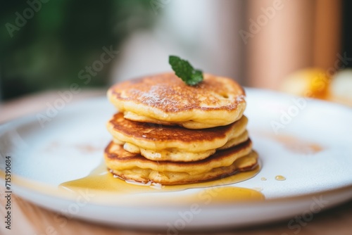 macro shot of vegan pancakes golden brown edge
