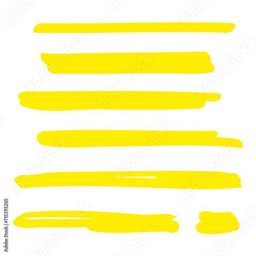 Highlight indicator. Highlight yellow strokes. marker highlighter