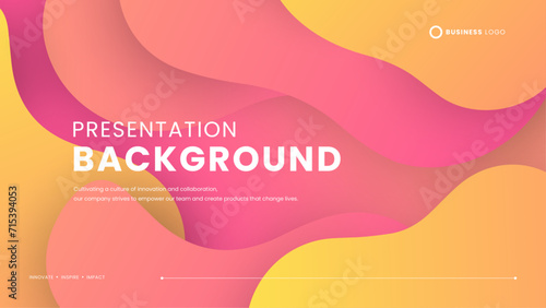 Pink orange and yellow minimalist simple background with shapes. Simple presentation background with dynamic shapes for banner, pattern, wallpaper, template, business card
