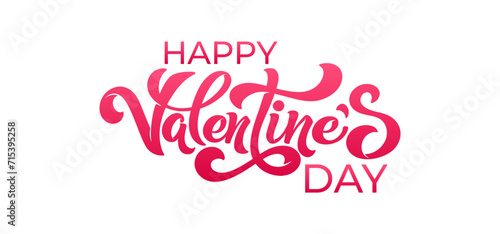 Happy Valentine's Day hand lettering vector type illustration. Vector illustration. Romantic quote card. Text for card or invitation.