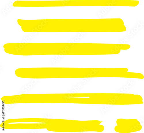 Highlight indicator. Highlight yellow strokes. marker highlighter