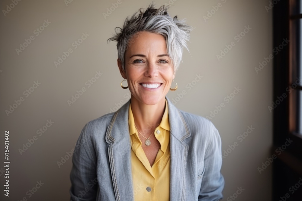 Portrait of a beautiful middle-aged woman smiling at the camera Portrait of a beautiful middle-aged woman smiling at the camera