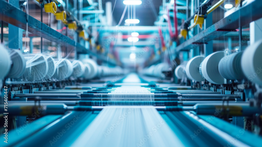 Fototapeta premium Textile manufacturing production line