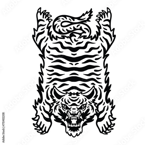 vector illustration of a skinned tiger