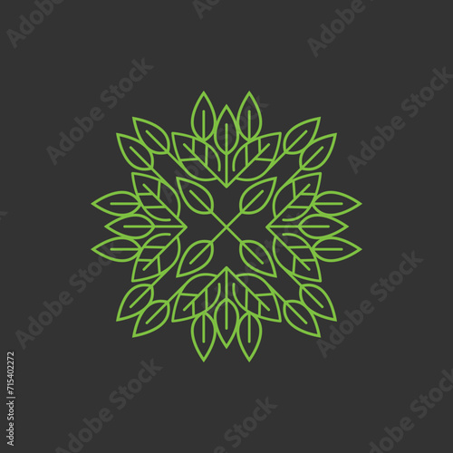 Abstract floral background with leaves