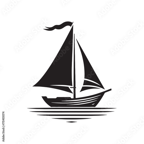 Coastal Serenity: Boat Silhouette Set Creating a Captivating Aura of Coastal Serenity - Boating Silhouette - Boat Vector - Yacht Silhouette
