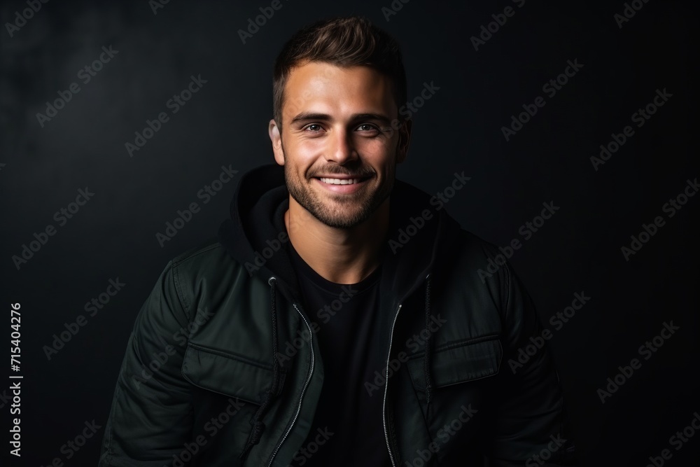 Portrait of a handsome young man on dark background. Men's beauty, fashion. Portrait of a handsome young man on dark background. Men's beauty, fashion.