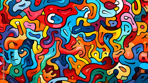 Abstract seamless doodle background, artistic background