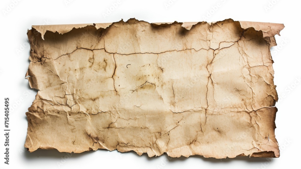 Old distressed blank paper documents isolated on a white background Old distressed blank paper documents isolated on a white background