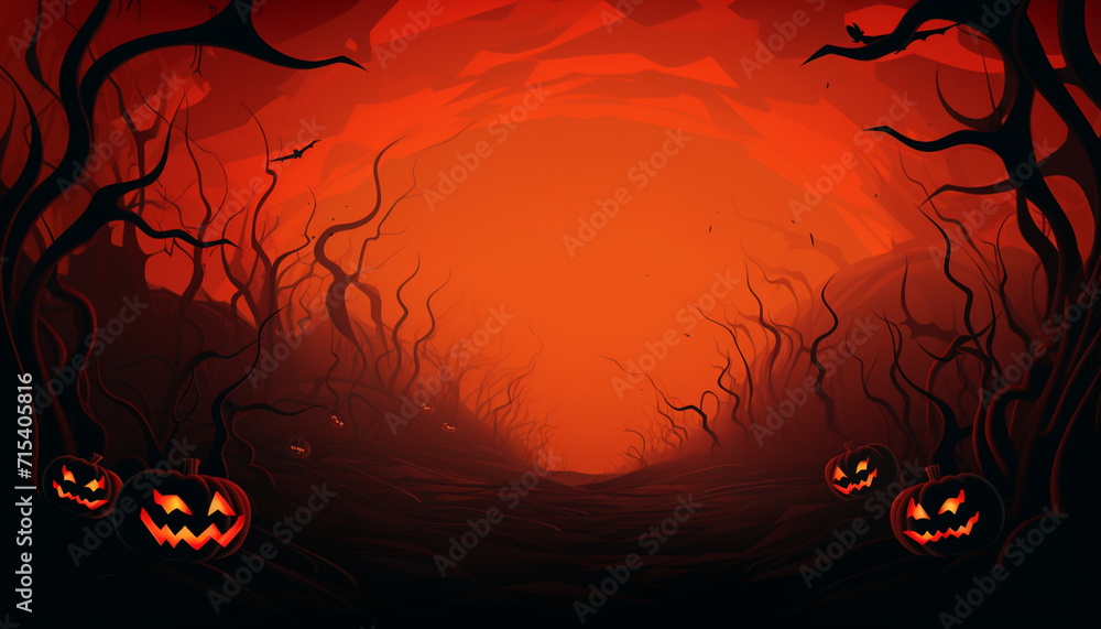 Fototapeta premium halloween background with pumpkin created with Generative Ai