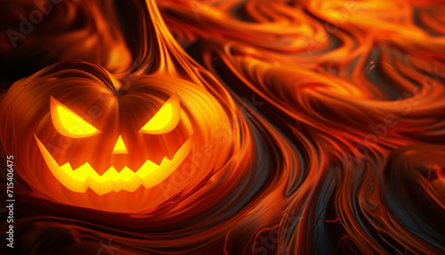 halloween background with pumpkin created with Generative Ai