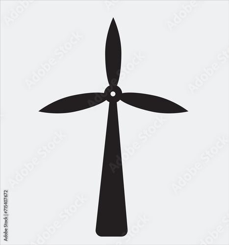 Wind turbine energy windmill, computer icons, EPS Vector, three fans, black color